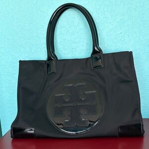 Tory Burch Black Ella Tote Bag in Used Condition